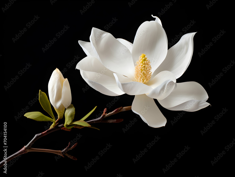 Fototapeta premium Magnolia flower in studio background, single magnolia flower, Beautiful flower images