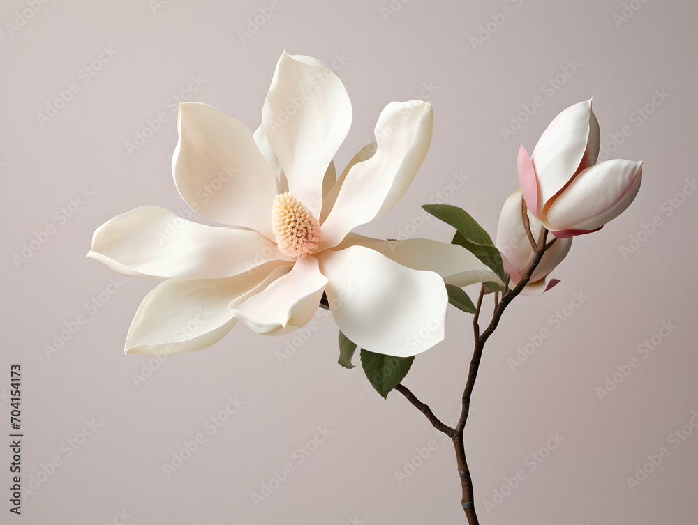 Fototapeta premium Magnolia flower in studio background, single magnolia flower, Beautiful flower images