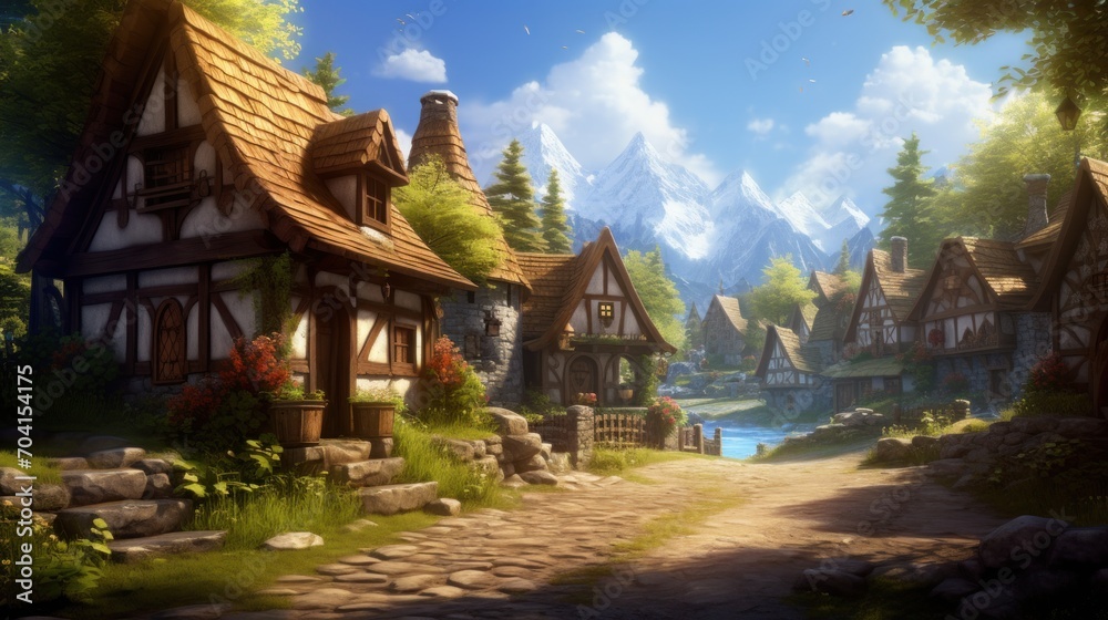 Fantasy RPG Village Game Artwork Fantasy RPG Village Game Artwork