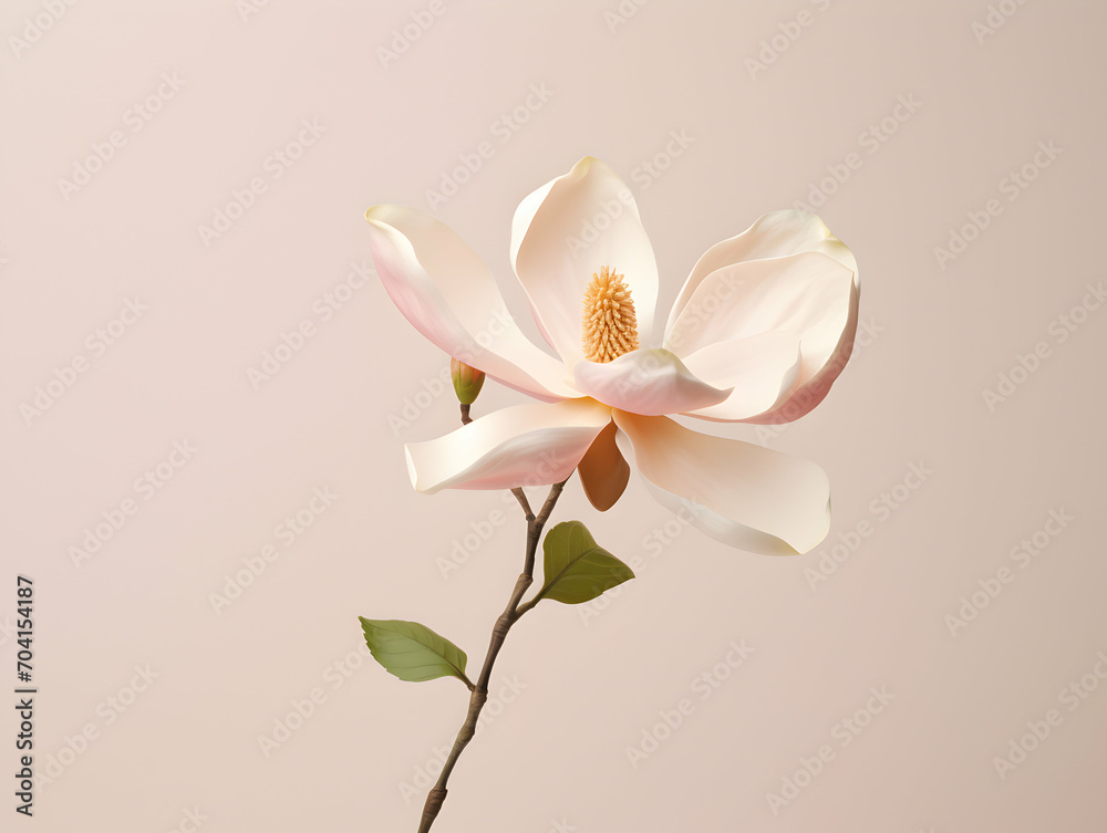 Fototapeta premium Magnolia flower in studio background, single magnolia flower, Beautiful flower images