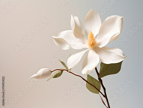 Magnolia flower in studio background, single magnolia flower, Beautiful flower images