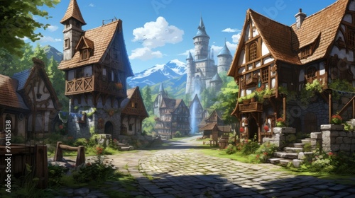 Fantasy RPG Village Game Artwork