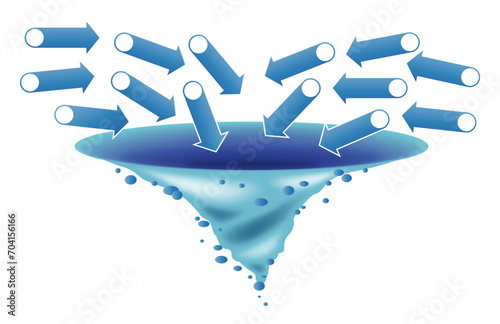 Infographic Vortex Water Funnel Arrows