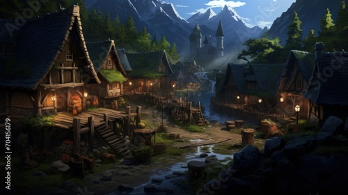 Fantasy RPG Village Game Artwork