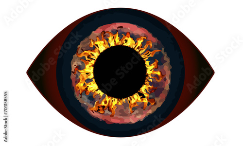 burning eye with flame