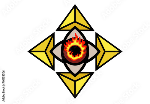 Compass Arrow Points Four Eye