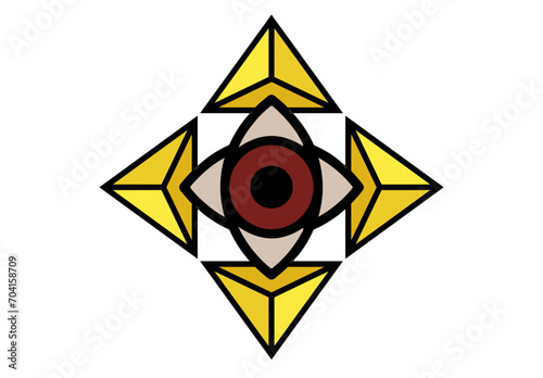 Compass Arrow Points Four Eye