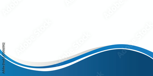 Abstract blue and white banner background with dynamic curve and shadow. Vector illustration