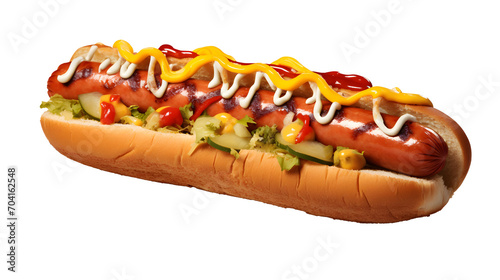 Delicious hot dog, cut out