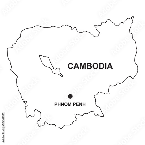 Cambodia country map icon
