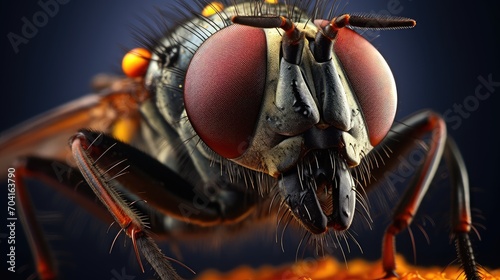 Close up flies insect macro photo