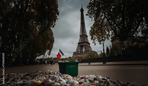 garbage on the streets of Paris after sports competitions and concerts.  © velimir