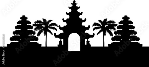 Pura bali silhouette
