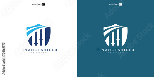 shield chart line logo design template