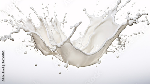 Milk splash on solid color background. Realistic illustrations