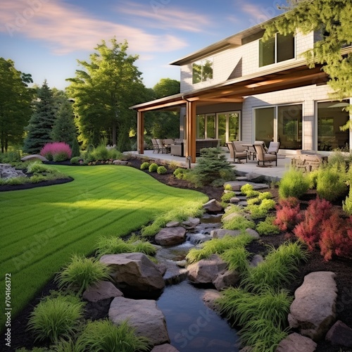 Modern house with beautiful landscape design © duyina1990
