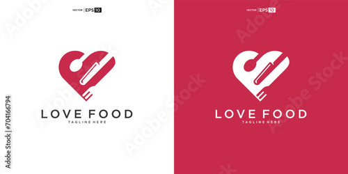 Love Food Logo design Template