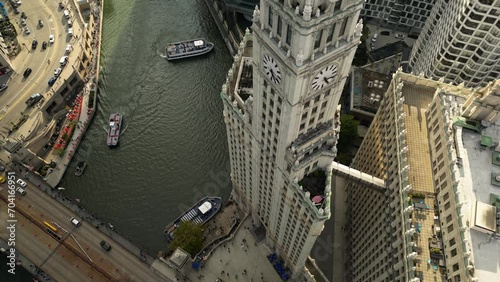 The Wrigley Building Aerial view Downtown Chicago RIverwalk photo