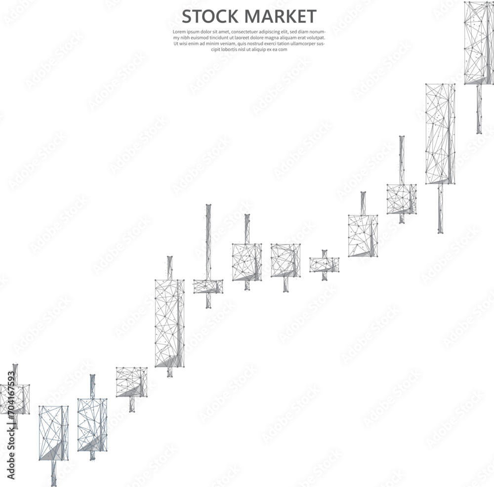 Illustration of candlestick chart on stock market investment trading ...