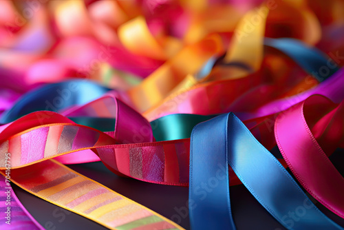 A ribbon adorned with the colors photo