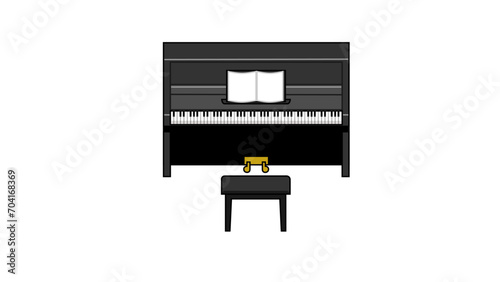 Upright Piano and Chair