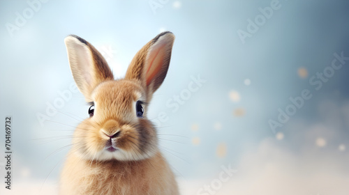 rabbit on a light background with copy space  empty space © Kpow27