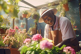 An elderly African American man enjoying a sunny day