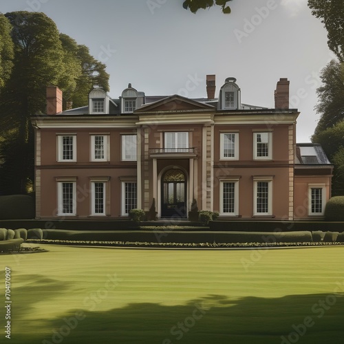 An elegant Georgian-style mansion surrounded by rolling lawns1 © ja