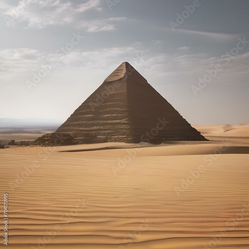 An ancient Egyptian pyramid rising majestically from the desert sands1