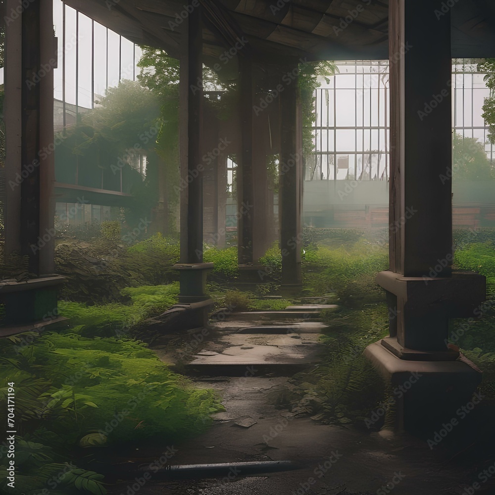A post-apocalyptic cityscape reclaimed by nature2