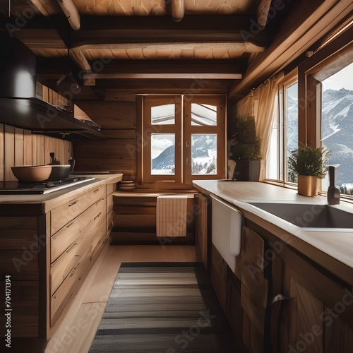 A traditional Swiss chalet nestled in the heart of the Alps2 photo