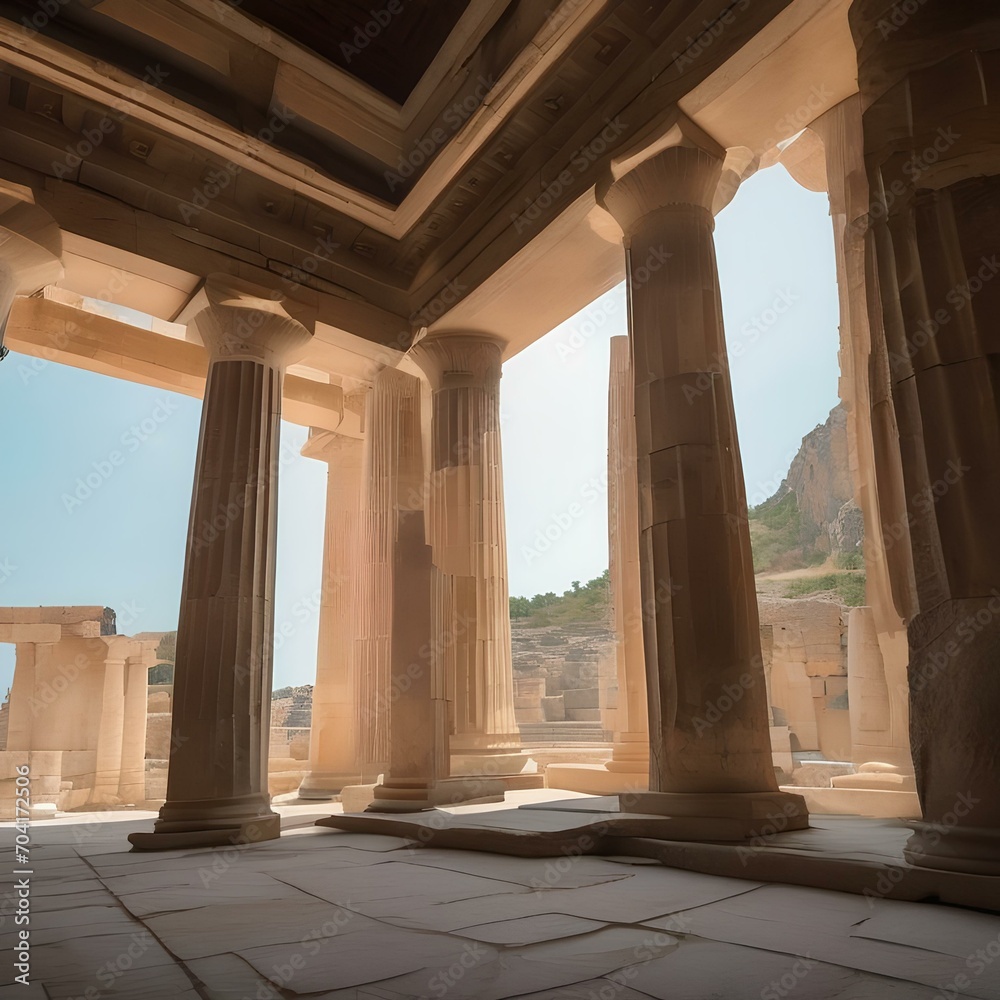 An ancient Greek temple ruins with columns standing against time3