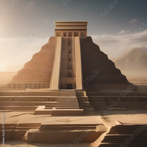 An ancient Babylonian city with towering ziggurats and bustling streets3 photo