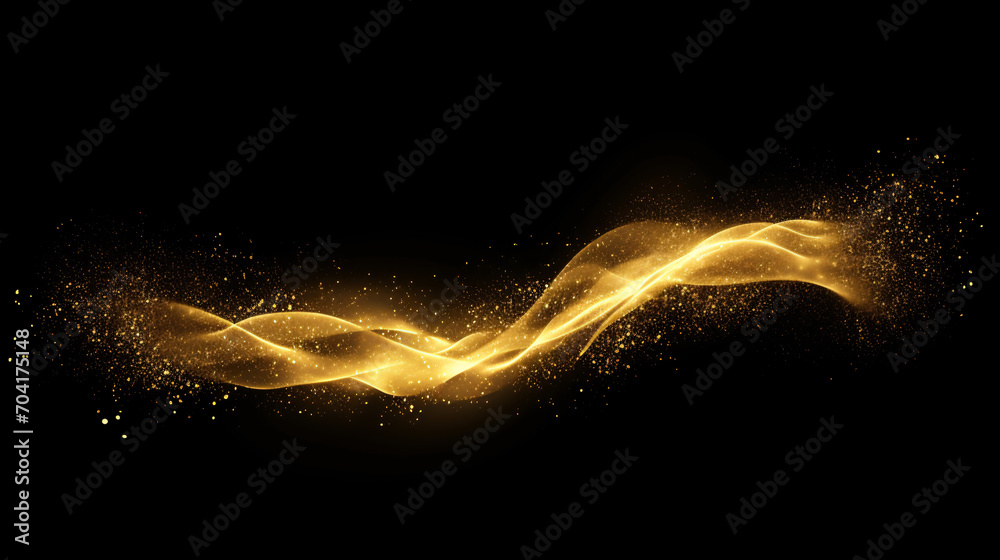 Fototapeta premium Luxurious golden particle background, abstract graphic poster PPT background