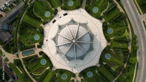 Bahai temple aerial view video photo