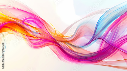 Abstract art with dynamic swirling lines in an energy wave pattern and vibrant colors on a minimalist white background © Artistic Visions