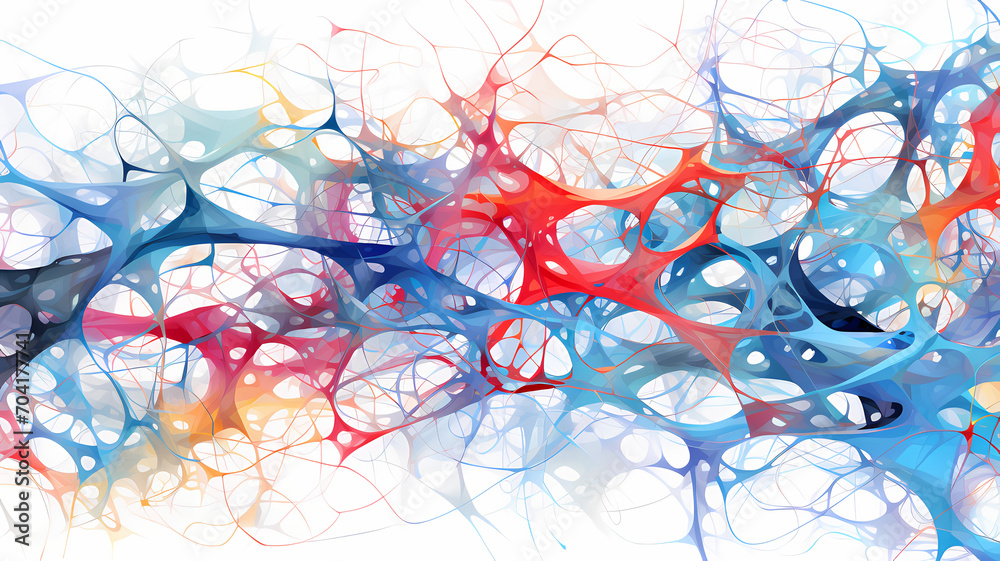 Neural network-inspired abstract art with interconnected nodes and synapse-like links, representing AI and machine learning concepts Neural network-inspired abstract art with interconnected nodes and synapse-like links, representing AI and machine learning concepts