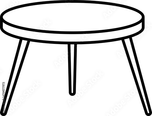 Coffee Table Doodle Vector Illustration