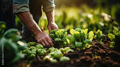 Farmer Harvesting Fresh Organic Vegetables