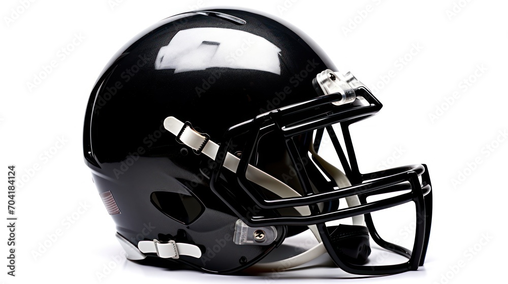 helmets football a black football helmet with a white background. - obrazy, fototapety, plakaty 