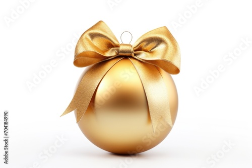 golden christmas ball on white background
