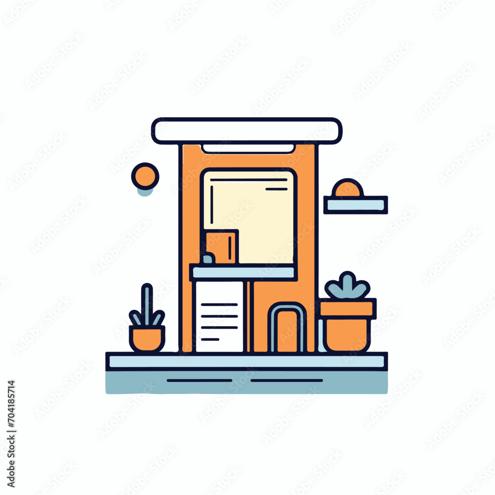 store booth design icon minimalist vector illustration store booth design icon minimalist vector illustration