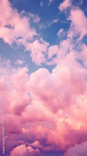 A Breathtaking Sunset Sky Painted in Pink and Blue © duyina1990
