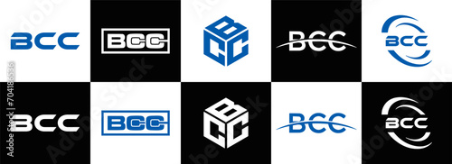 BCC logo. B C C design. White BCC letter. BCC, B C C letter logo design. Initial letter BCC letter logo set, linked circle uppercase monogram logo. B C C letter logo vector design. photo