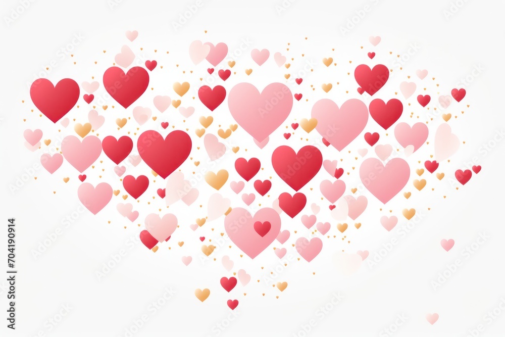 Valentine's Day background with heart-shaped confetti. Love and romance. Valentine's Day background with heart-shaped confetti. Love and romance.