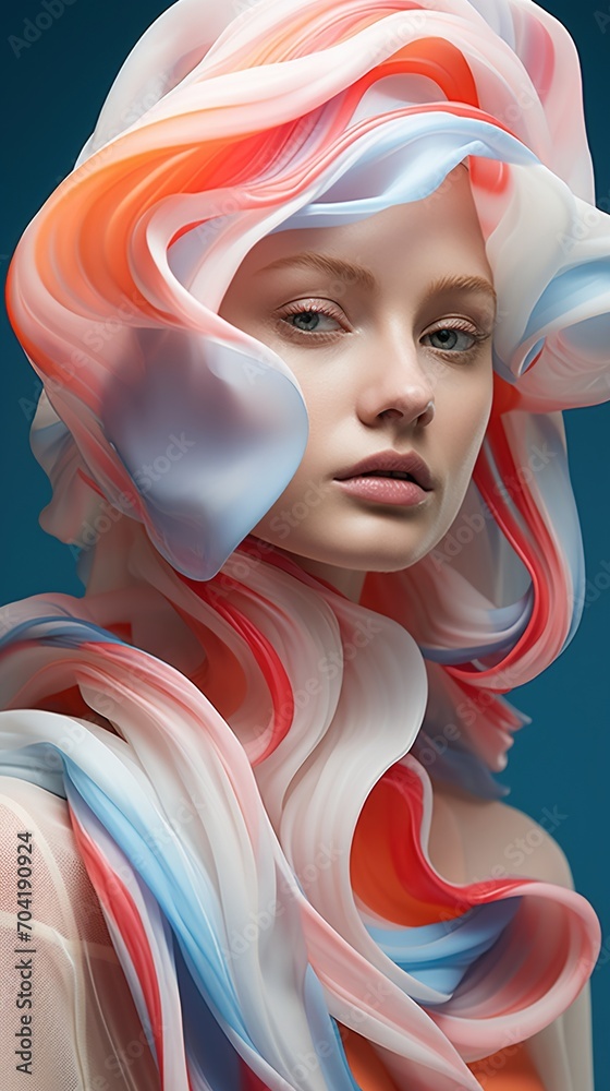 Obraz premium Portrait of a woman wearing a colorful headdress