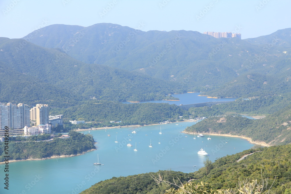 Beautiful Scenery of Tai Tam from Dragon’s Back Hiking Trail, Hong Kong