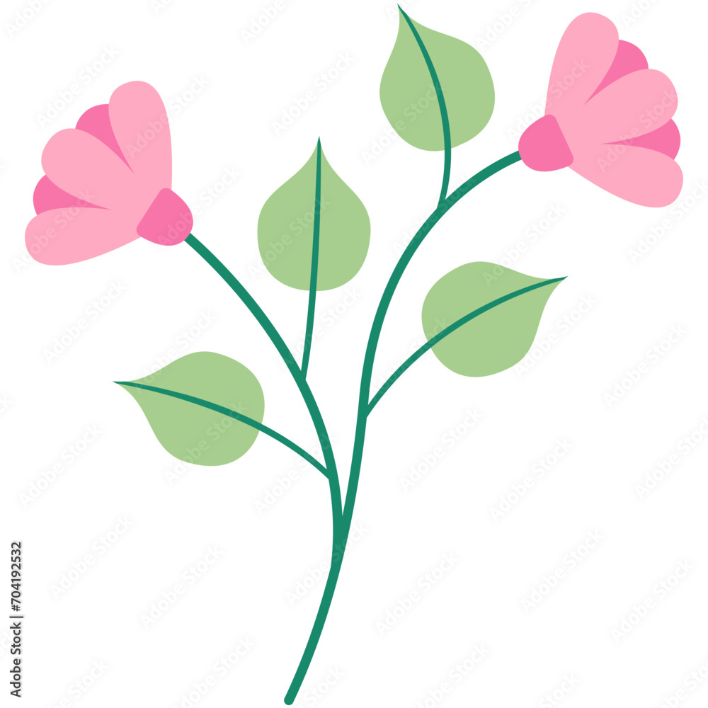 Obraz premium Floral vector illustration. Colorful flat vector illustration with floral theme.