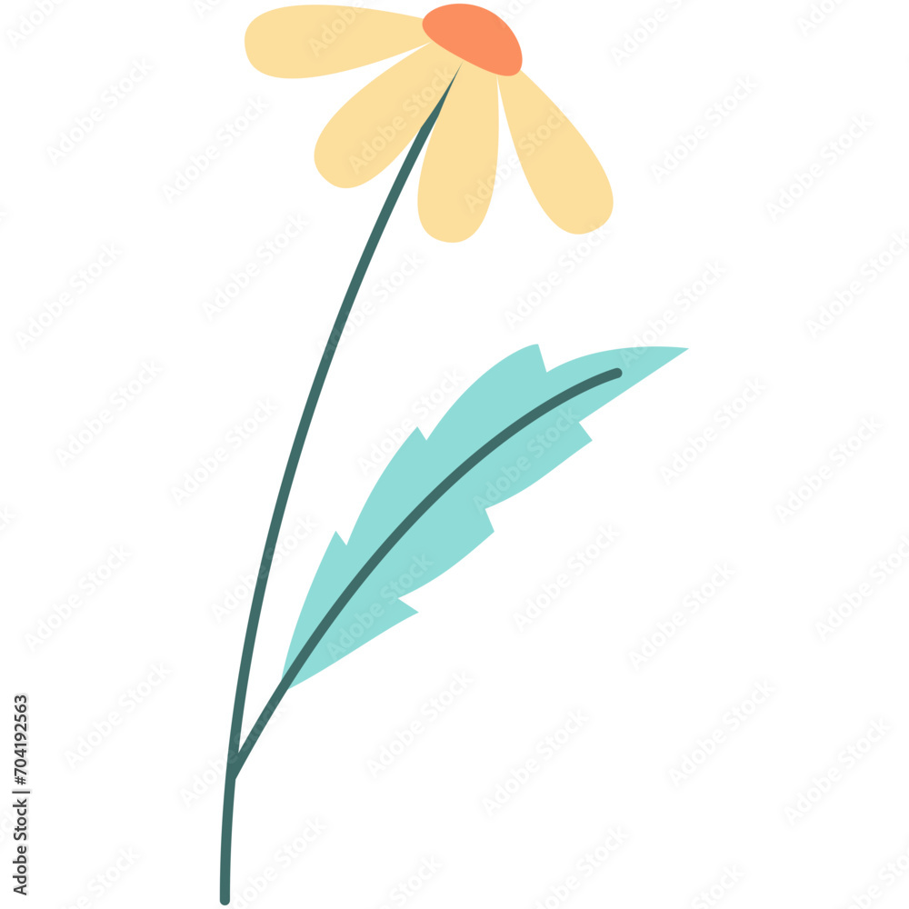 Floral vector illustration. Colorful flat vector illustration with floral theme.