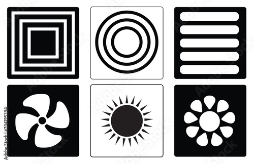 Infant Visual Stimulation Patterns, Black and white flash card with high contrast for baby vector